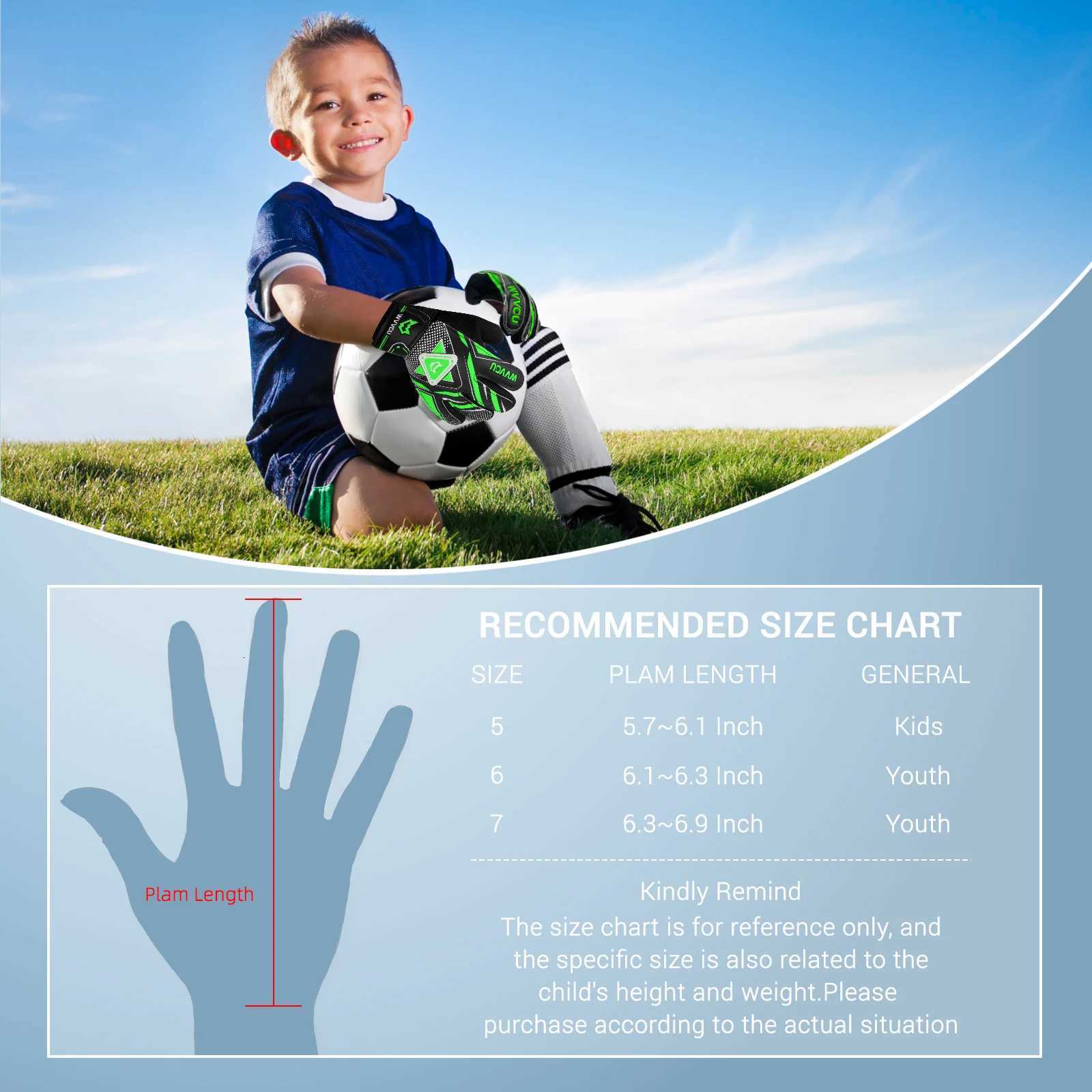 WVVOU Goalkeeper Gloves Children and Teenagers Football Goalkeeper Gloves Football Gloves Double Protection PortabilityW251112