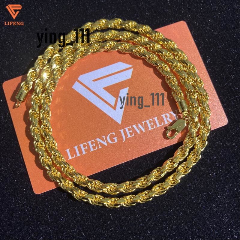 Custom Hip Hop Jewelry Rope Chain 925 Sterling Silver Cuban Link Moissanite Diamond Necklace Men Women