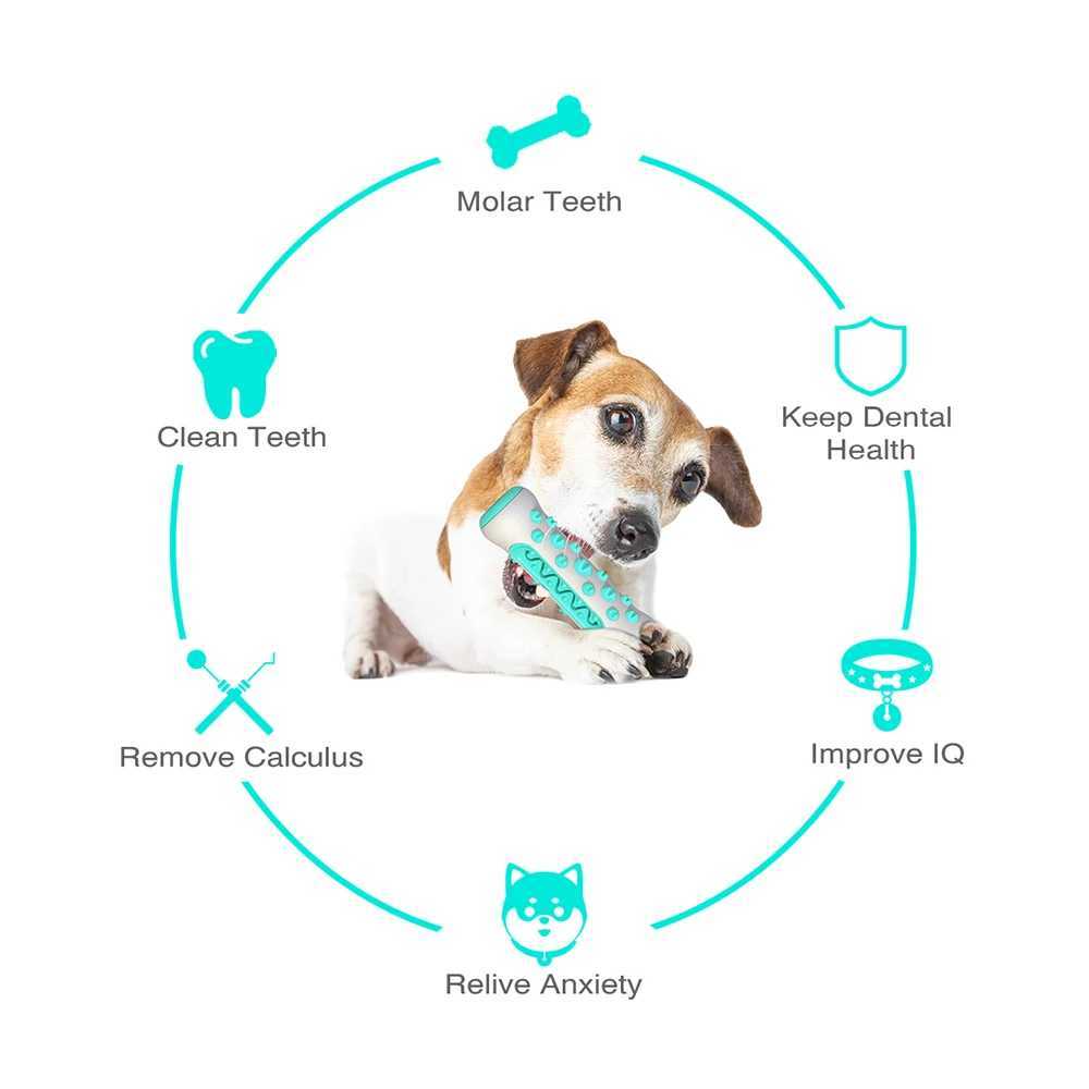 High Quality Large Dog Toothbrush Chewing Safety Bite Resistance Puppy Dental Care Pet Cleaning Toy Used for Golden Retriever Treatment Dispenser T250