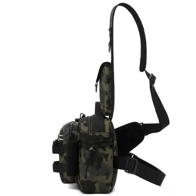 Fishing Tackle Bag Fly Fishing Backpack Chest Sling Portable Shoulder Fanny Waist Pack for Men Fishing Rod Lure Box Camping Bag Z250411
