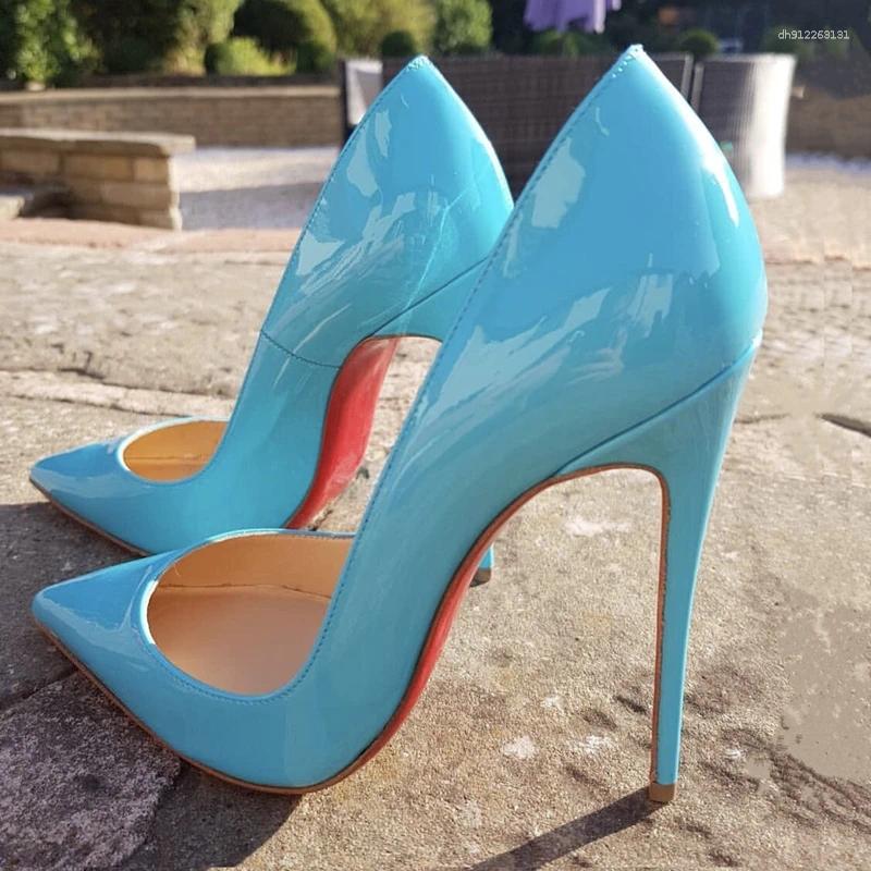 Dress Shoes Multi Color Customized 12cm Super High Heels Nude White Patent Leather Sexy Party Pointed Slim Heel Versatile Single Shoe