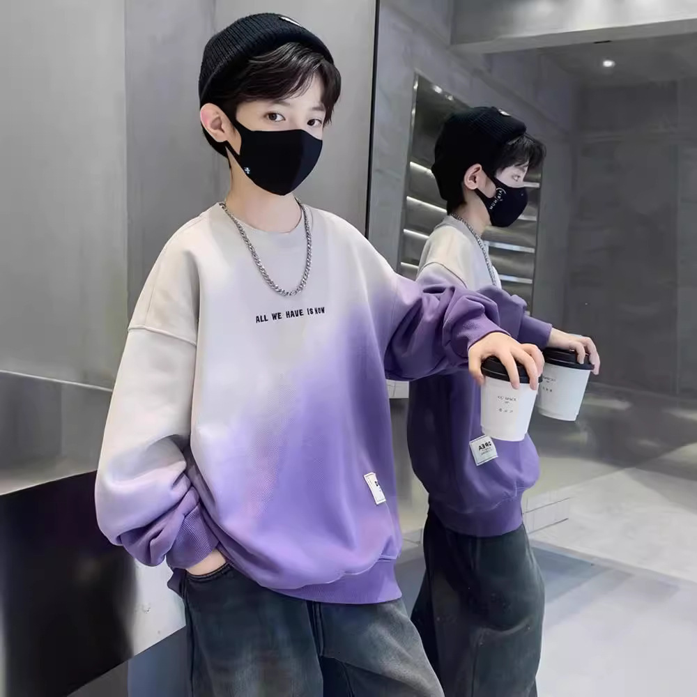 Ddmyshoesvip Boys Hoodie Spring New Style For Boys Middle Aged And Large Children Autumn Outfit Explosive Street Hooligan Handsome Long Sleeved Base S