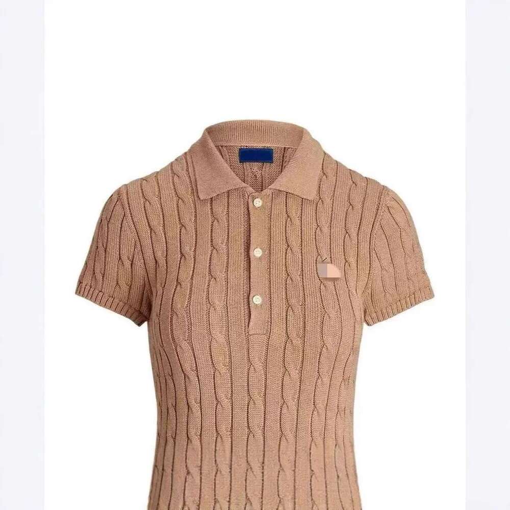 Spring Autumn Polo Neck Knitted Sweater Casual British Style Women's Fashion Twisted Wer Design All-Match Elegant Dress