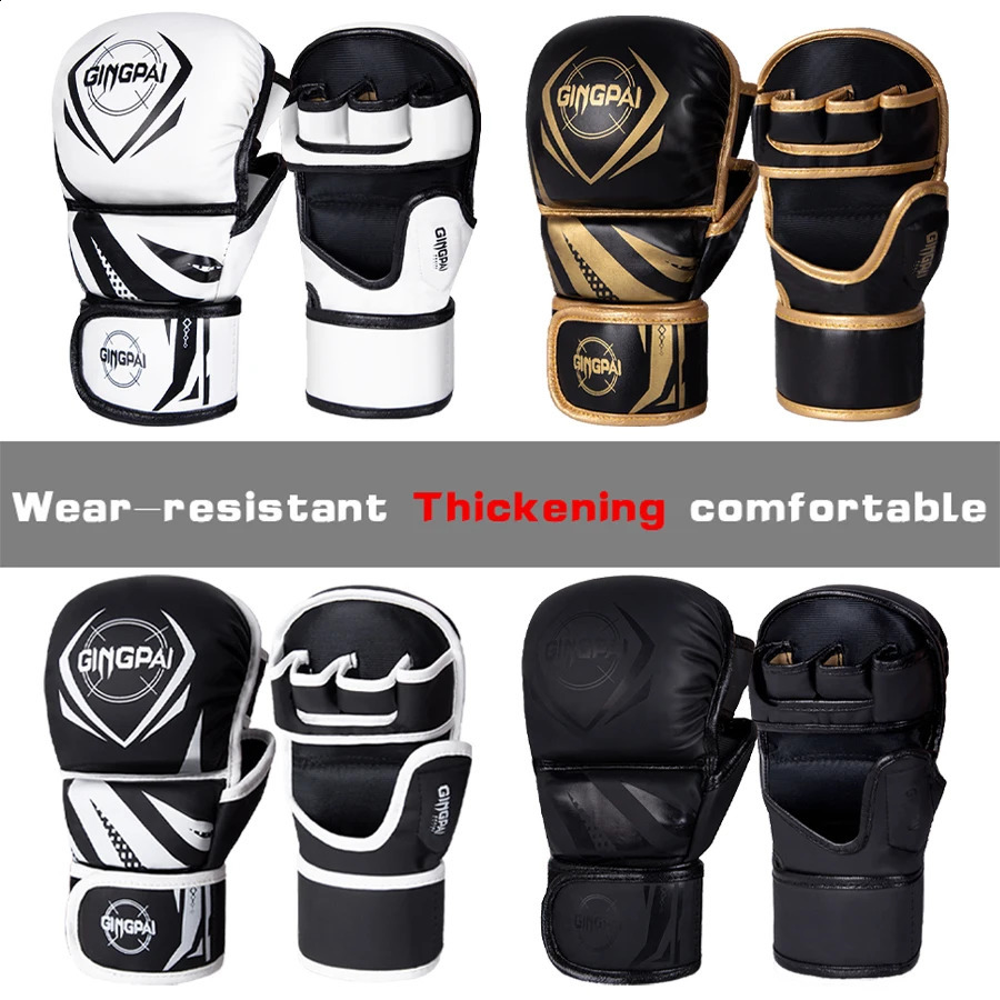 Professional MMA Half-Finger Fighting Boxing Gloves Thickened Sanda Free Fighting Mixed Martial Arts Training Gloves 250410