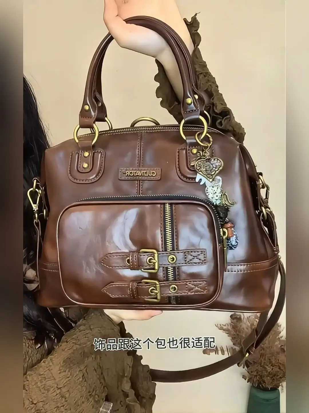 JIAERDI Retro Brown Large Capacity Purse Women 2025 Vintage Leather Handle Mini Backpacks Ladies Hot Girls Y2k Bags AestheticW251111