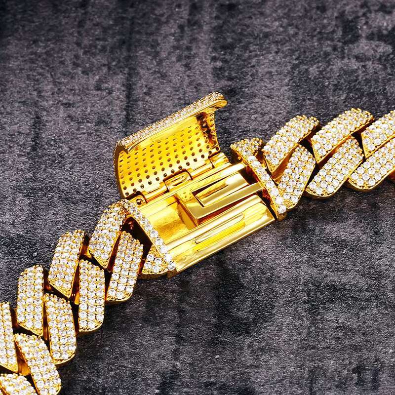 Fine Jewelry Necklaces Hip Hop Miami Cuban Chain Gold Plated Sterling Silver 925 Moissanite Iced Out Jewellery Jewlery Men Women