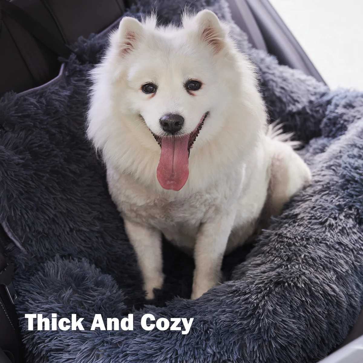 Dog car seats suitable for large dogs double dog car rear seats travel pet booster belts washable plush safety car sofas pet supplies X250412