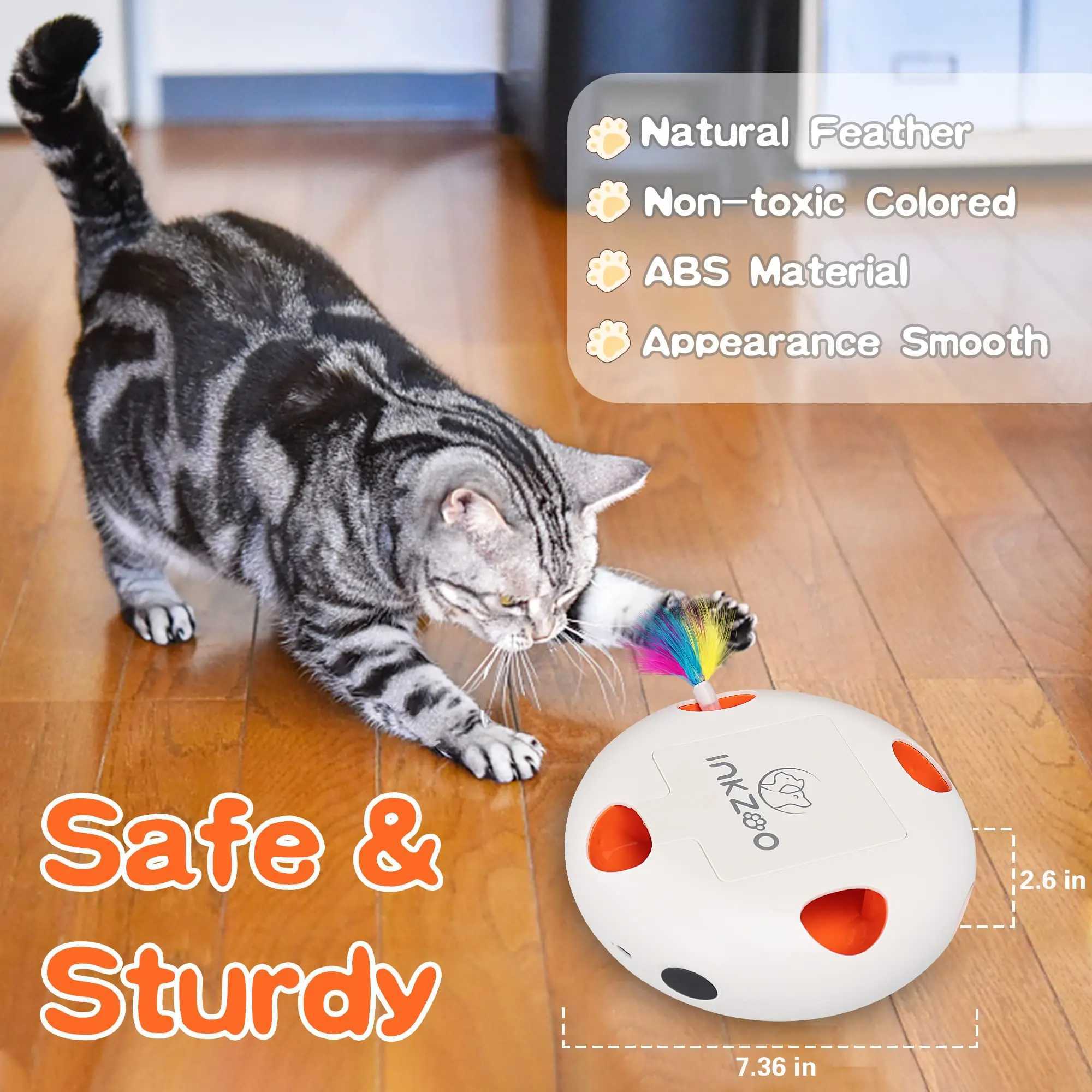 INKZOO Cat Toys Interactive Cat Toys for Indoor Cats Smart Interactive Kitten Toy Automatic 7 Holes Mice Whack-A-Mole Y2504125
