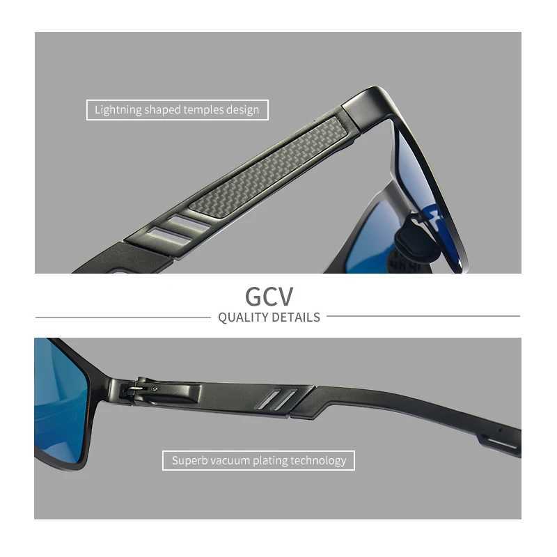 GCV Men Polarized Sunglasses Aluminum Magnesium Sun Glasses Driving Glasses Rectangle Shades For Men Oculos masculino Male UV400 Z250411