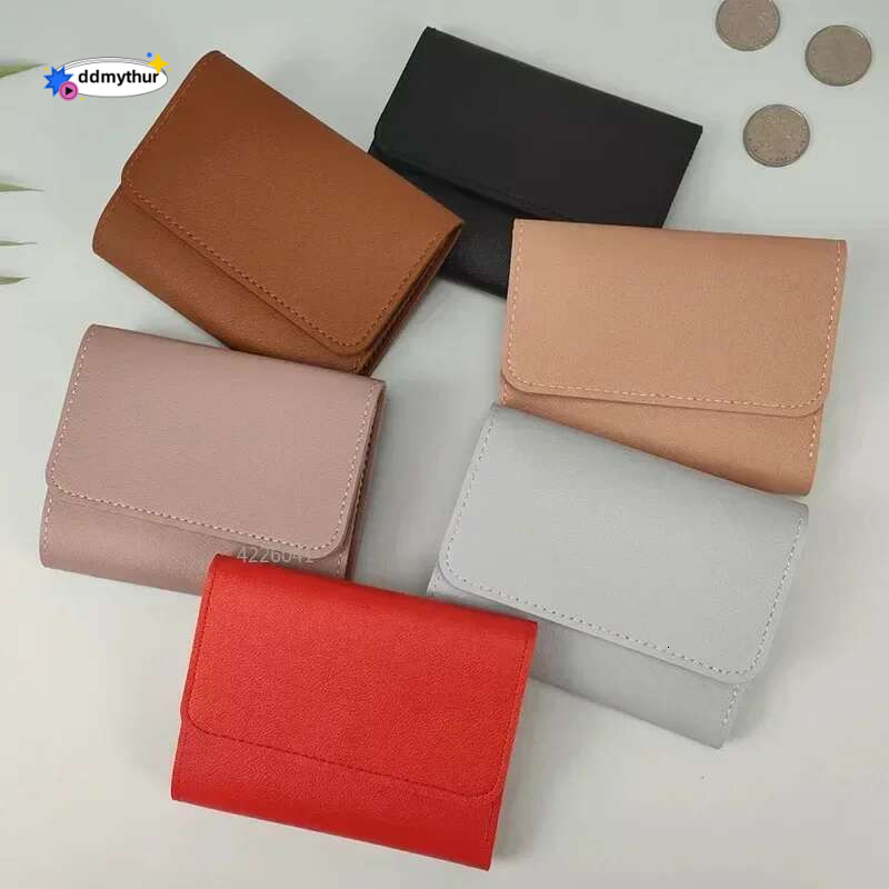 New Cute Wallets Small Hasp Girl Credit Card Holder PU Leather Coin Purse Female Wallet Short Purses for Women ddmythur