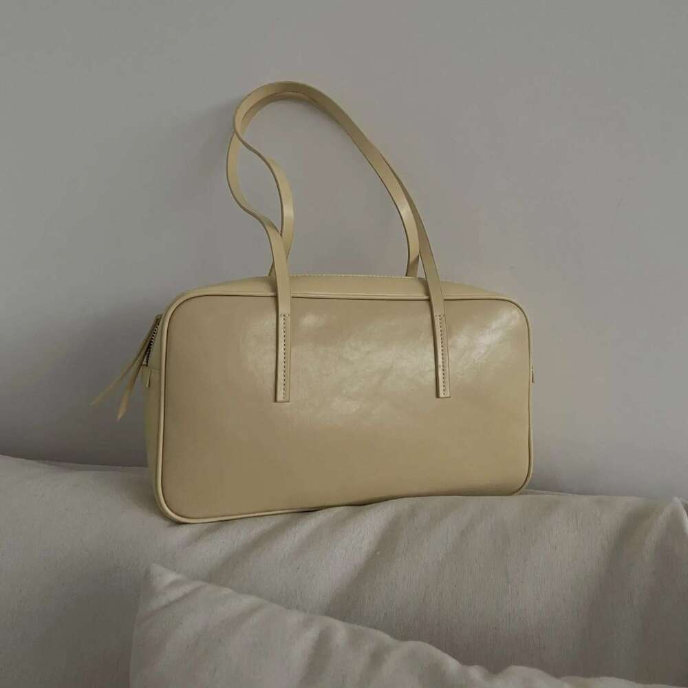 Designer Bag Jenny&Dave French Retro Texture Oil Wax Cowhide Underarm Fashion Medieval Style Boston Large Capacity Shoulder Bag Women