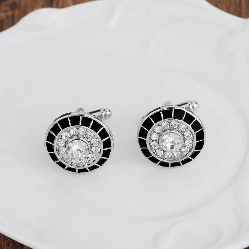 1 pair of fashionable mens round cufflinks fashionable womens round mens wedding party jewelry accessories party gifts 2024T250412