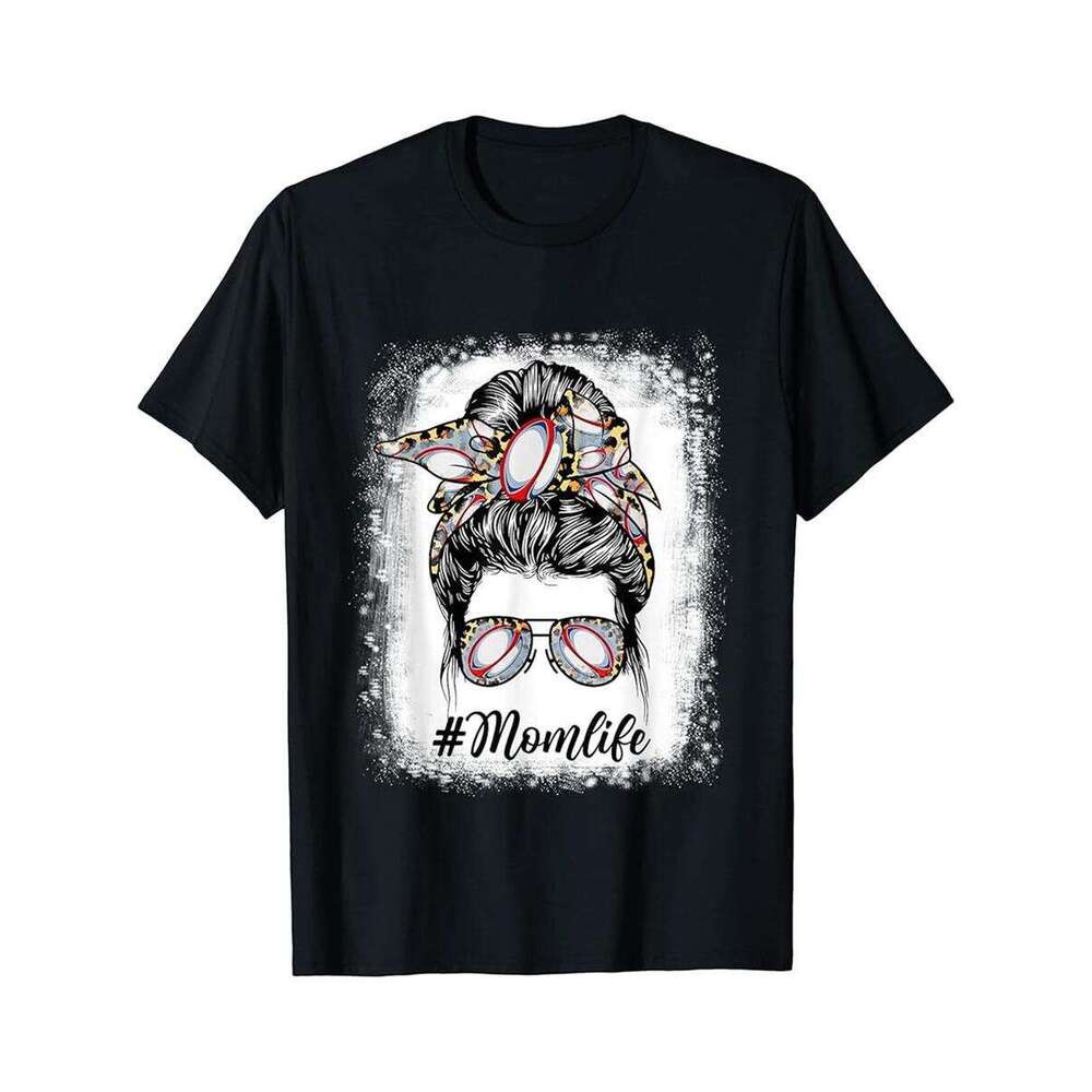 Designer T shirt Mothers Day Video Game Mom Life Messy Bun Sports Lover - 220g T shits