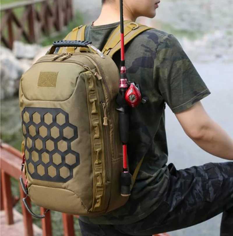 Multifunctional Outdoor Travel Fishing Backpack Hiking Tactics Backpack 40L Z250411