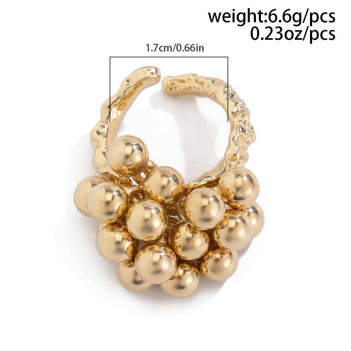Salicon Fashion Simple CCB Womens Ball Ring 2024 Punk Hip Hop Metal Open Ring Womens Jewelry GiftXJ250412