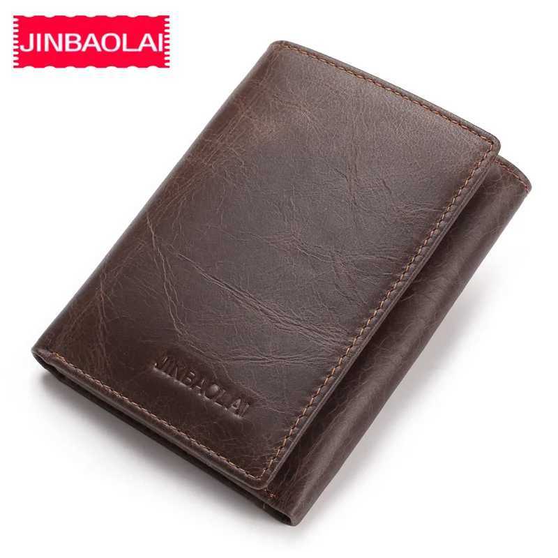 Jinbaolai genuine cowhide mens wallet card holder memo company short wallet high-quality mens wallet Z250411