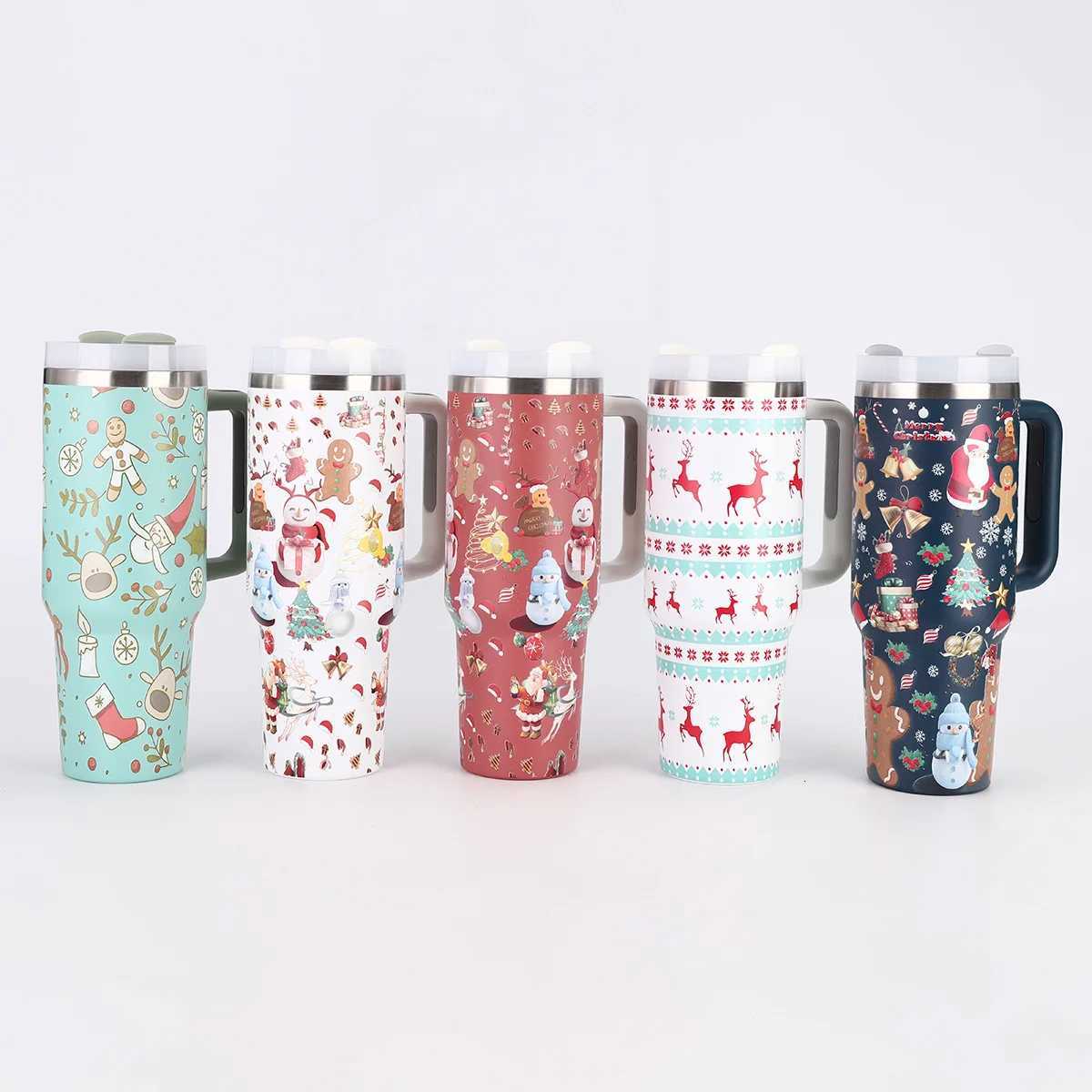 Christmas For Christmas Gift 40oz Tumbler with Handle Thermos Botle Stainless Steel Cup Thermal Mug Keeps Cold and Heat Water Botle Y251112