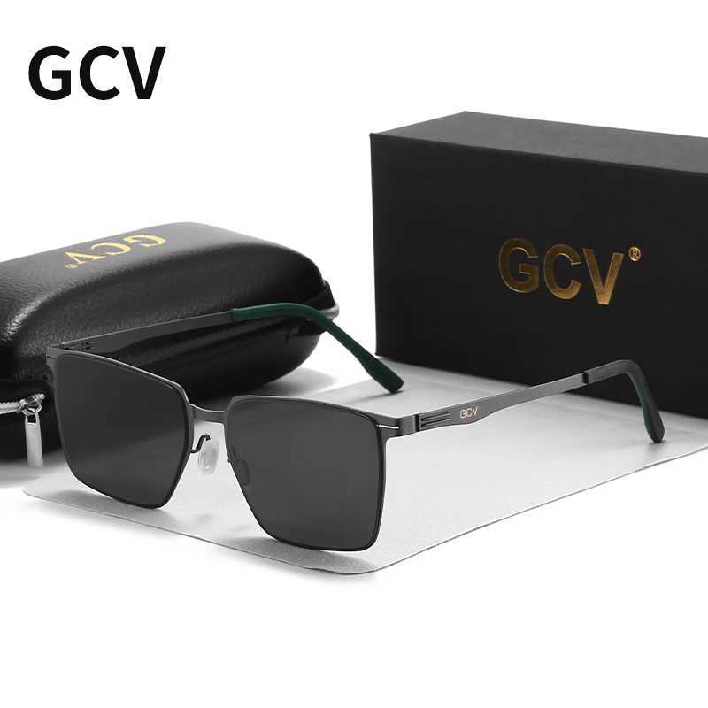 GCV Men Polarized Sunglasses Aluminum Magnesium Sun Glasses Driving Glasses Rectangle Shades For Men UV400C250411