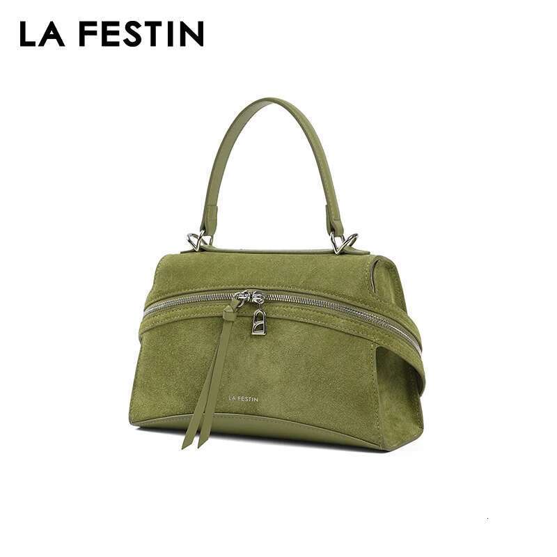 LA FESTIN Original Brand Women's Bag 2025 New Green Shoulder Crossbody Suede Handbag Designer Leather Bag