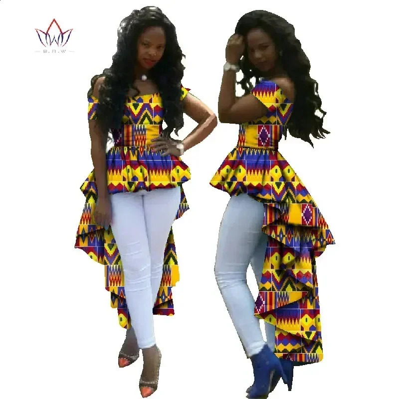Summer Top African Clothing Wax Cotton Printed Womens Dress Dashiki Plus Size Robe Pour WY615 250411