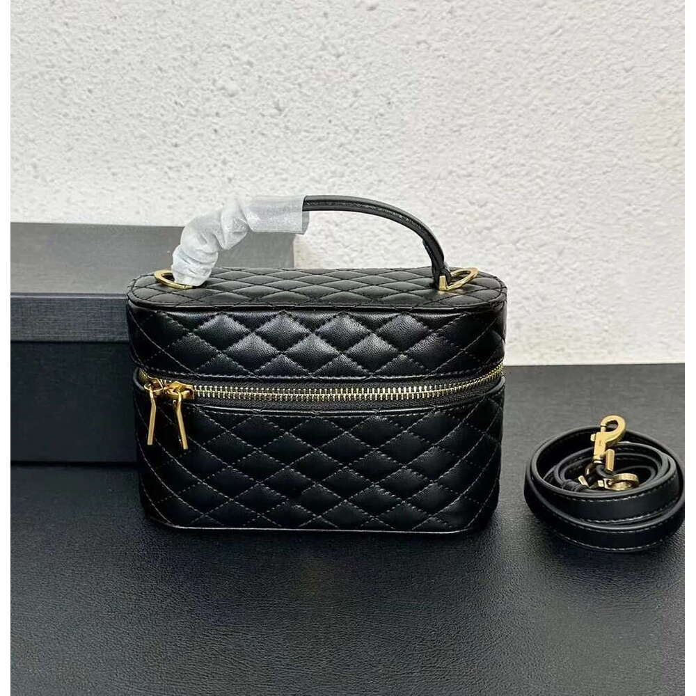 Best Seller Small Gaby Real Leather Shoulder Bags Box Shape Plaid Top Handle Luxury Brand Designer Handmade Cssbody Fashion New Purses And Handbags Cosmetic Bag