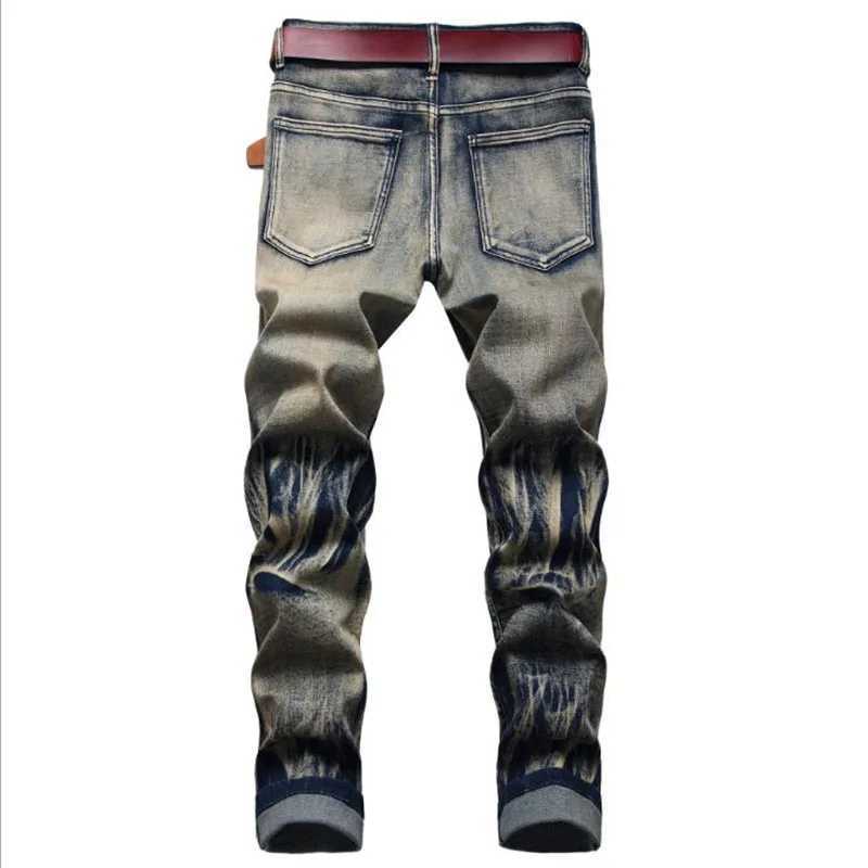 2021 popular fashion mens brand bicycle jeans original retro elastic straight denim Trouser Plus size 29-42 W250412