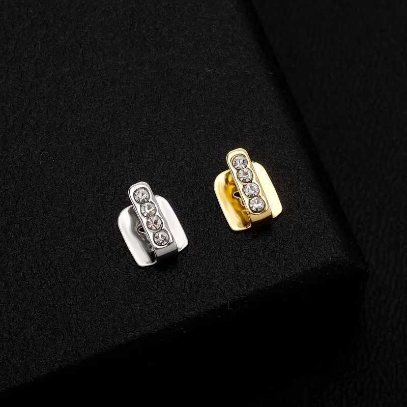 Stainless steel single row zircon dental cap suitable for women punk hip-hop hollow star personalized dental grill Y2K jewelry gift W250412