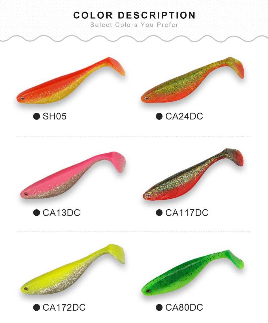 ESFISHING Soft Silicone Bait Scot Shad 175m 42g Large Sea Fishing Tackle Injected Scent and Salts Pesca Artificial Fishing Lures Z250411