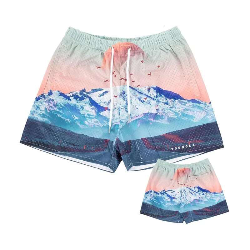 Gym Fiess Shorts Casual Jogging Mesh Quick Drying Breathable Beach Pants Men Clothing 7 colors