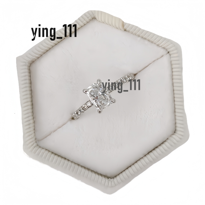 Jewelry 18K White Real Gold Cushion Cut 1.0 Carat IGI Lab Diamond Engagement Ring Half Set Wedding CVD Diamond Ring For Women