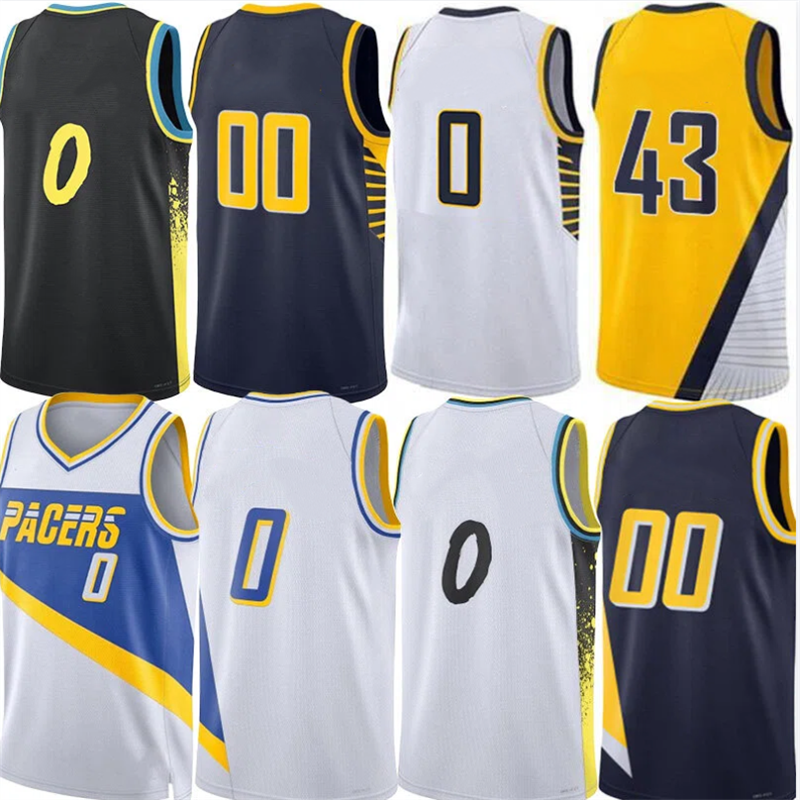 25 26 Pacer Tyrese Haliburton Basketball Jerseys Pascal Siakam T.J. McConnell Andrew Nembhard Bennedict Mathurin Obi Toppin Aaron Nesmith Jarace Walker City Jersey