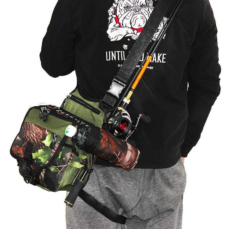 Fishing Bag Rod Hanging Multi-purpose Lure Waist Bags Square Camoflage Lure Tackle Storage Shoulder Messenger Nylon Bags Z250411