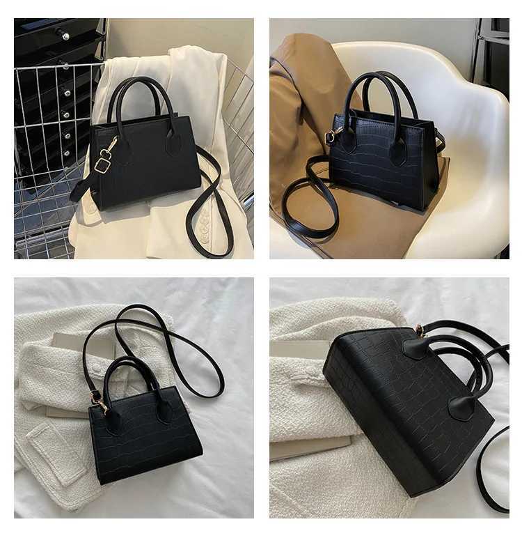 Classic Simple Women Bag Fashion Square Small Handbag Vintage Stone Pattern Lady Crossbody Bag New Trendy Advanced Shoulder BagT2511112