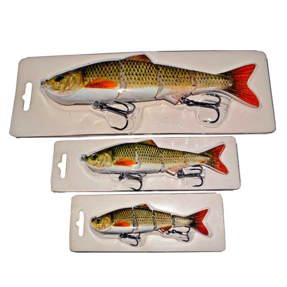 Abziyat Fishing Lures 4section Hard Tail Minnow Lure Swimbait Crankbait Fishing Tool Hunting Ice Fishing Bait Lifelike Fish Z250411