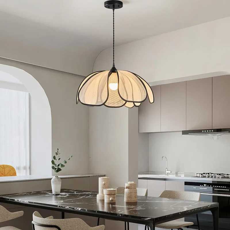 E27 Boho Pendant Light Vintage Hand Woven Lotus Chandelier Dining Room Living Room Bedroom art Atmosphere lighting Lamps X251112