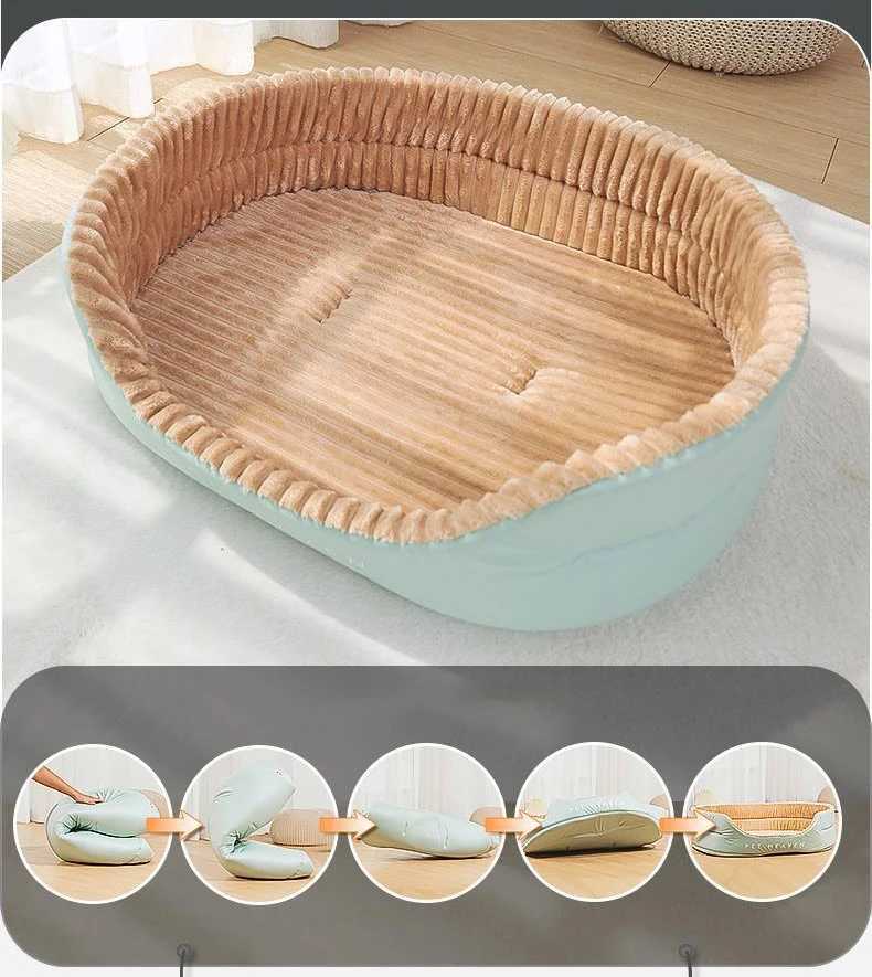 Dog mat cooling double-sided suitable for all seasons large size super large dog bed house sofa dog house soft wool pet dog and cat mat X250412