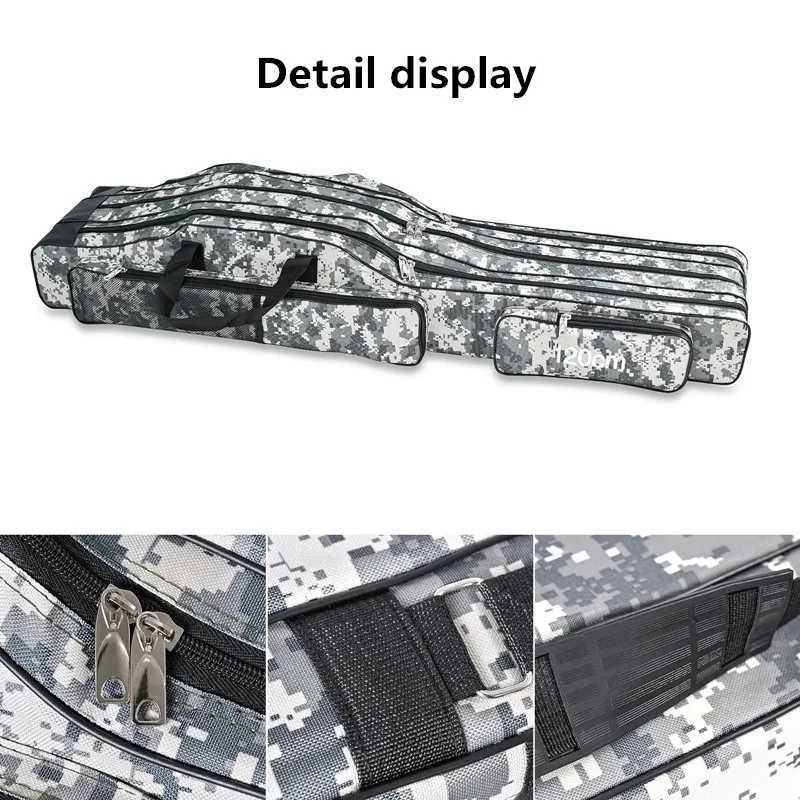 1.2m/1.5m three-layer foldable large belly sea fishing bag double shoulder fishing rod bag tool kit for outdoor storage Z250411