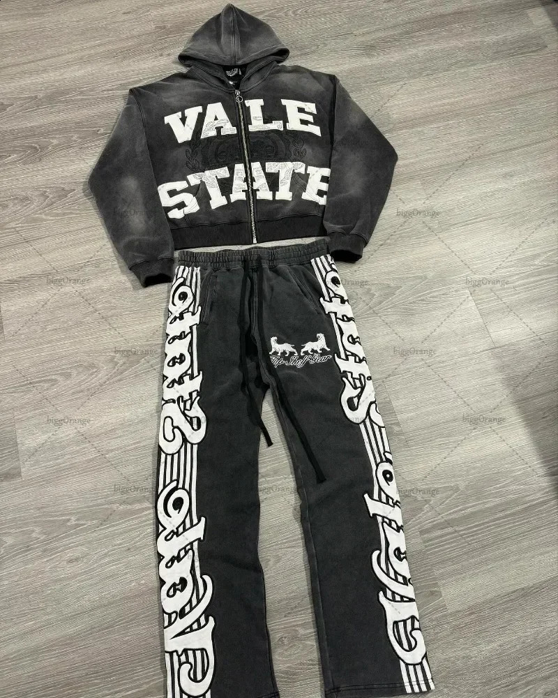 style simple and versatile fashion trendy sweatpants Hip-hop street striped letter print oversized baggy pants for mens 250411