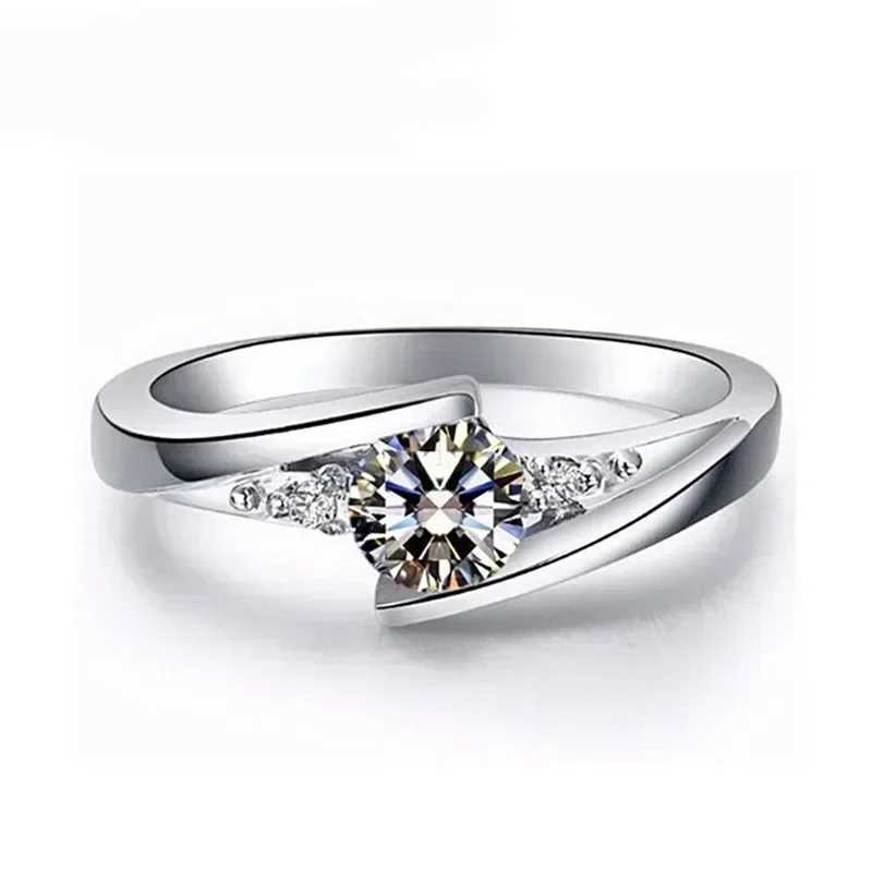 Cute Female Small Round Zircon Ring Vintage Silver Wedding Jewelry Promise Crystal Engagement RingXJ250412