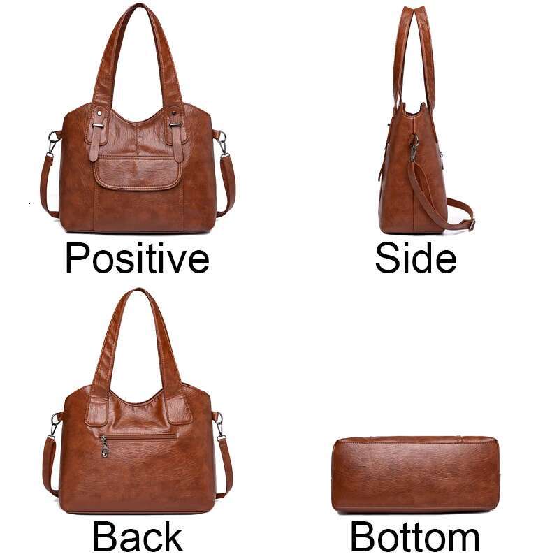 Soft Leather Handbags Designer Retro Crossbody Bags For Women 2023 New Large Capacity Ladies Shoulder Messenger Bag