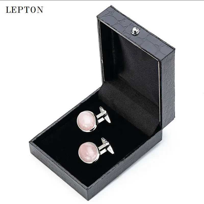 Hot luxury red agate mens shirt cufflinks Lepton high-quality oval stone cufflinks Lepton jewelryT250412