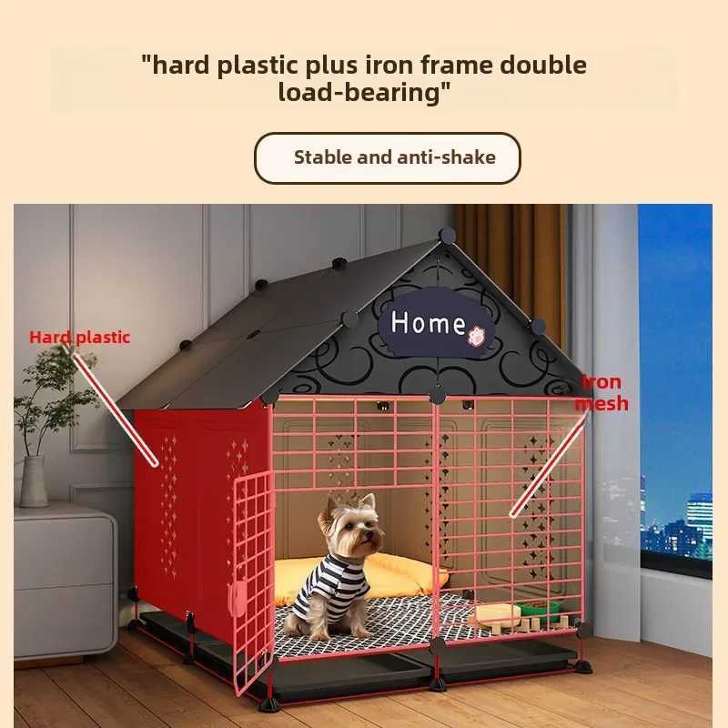 Dog Cage Small and Medium sized Teddy Bear Indoor Dedicated Single Room Bathroom Dog House with Built in Toilet Pet Cage X250412