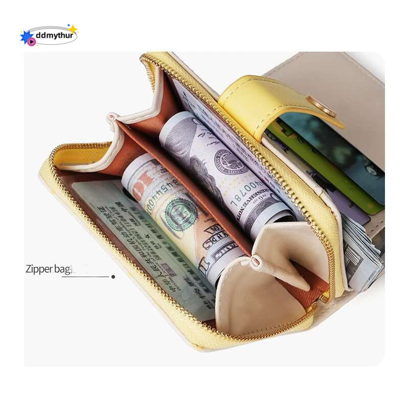 Cute Short Wallet Cartoon Cat Pattern Children'S Coin Purse Girls Money Key Storage Bag Kawaii Gift Student Id Bank Card Holder ddmythur