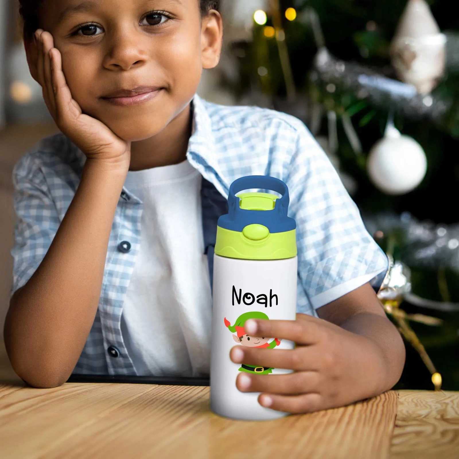 Christmas Personalized Kids Portable Insulated Cup Custom Text Leak Proof Thermal Mug Christmas Halloween Drinkware Birthday Gift Y251112