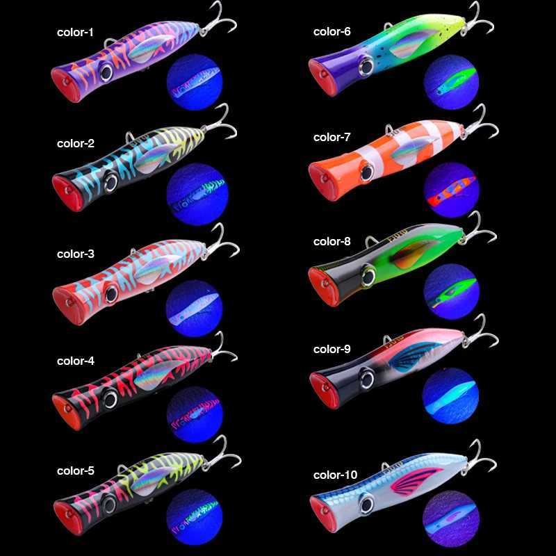 FJORD Popper Fishing Lure 49g Topwater Floating Surface Bait With Treble Hooks Big Mouth Saltwater Sea Hard Baits Fishing Goods Z250411
