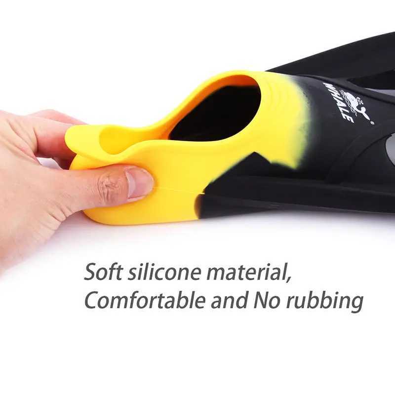 Professional inflatable foot diving fins adjustable for adults and children comfortable fin flip swimming equipment silicone bootsY250412