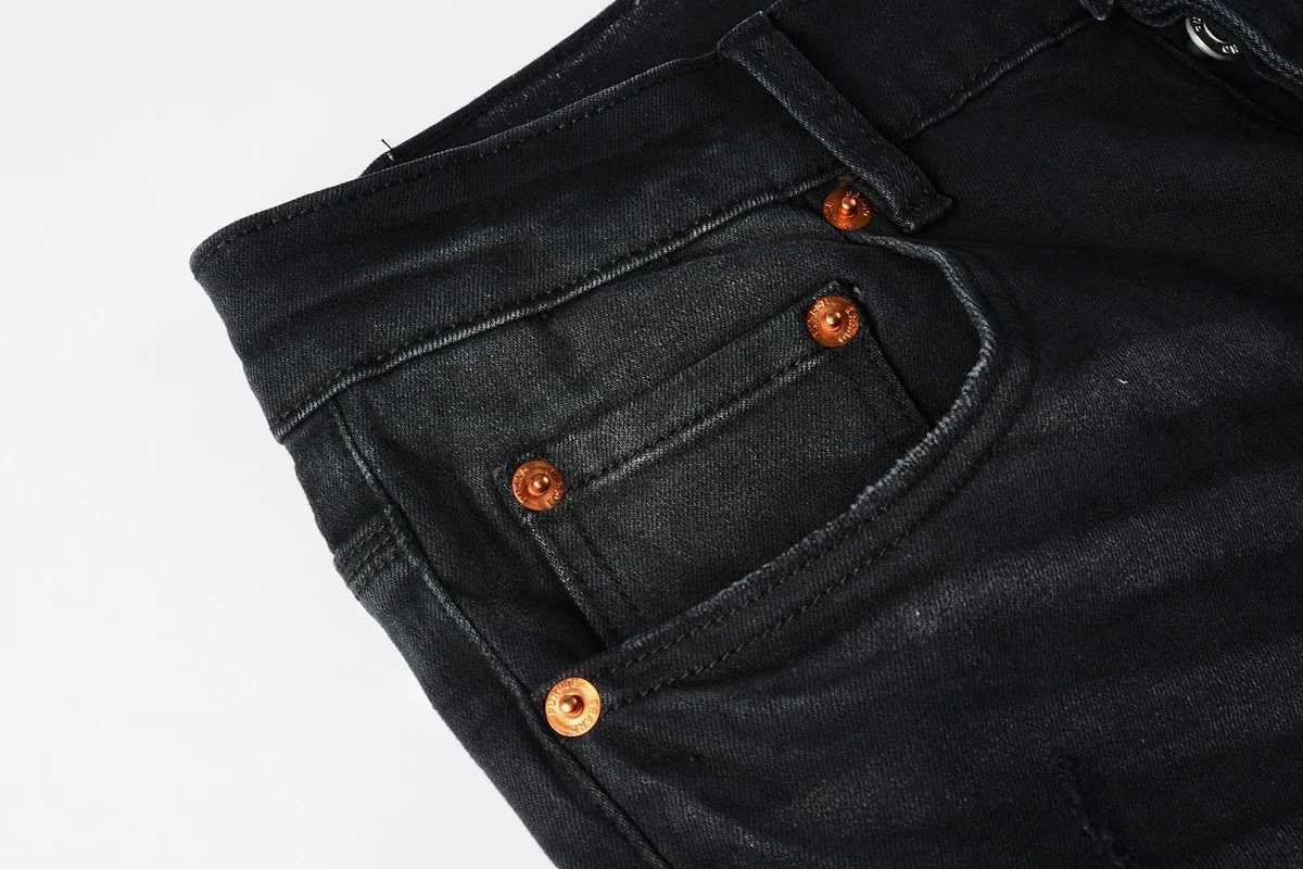 American mens high street black paint old 9002 pants jeans W250412