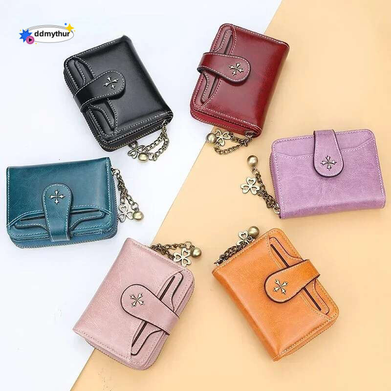 Wallets and Purses PU Leather Money Bag Female Short Hasp Purse Small Coin Card Holders Blue Red Clutch New Women Wallet ddmythur