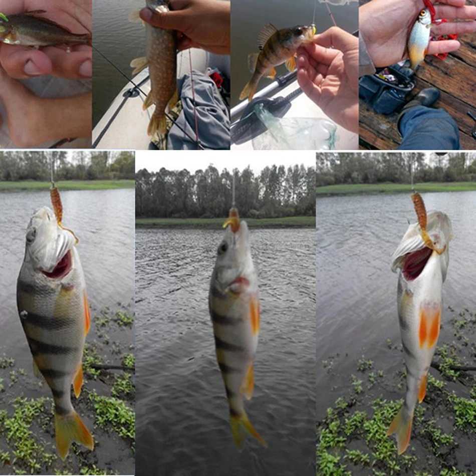 JYJ 5pcs/bag 1g jig hook with 4cm fishing grub worm maggot soft small lure bait artificail fishing tackle for perch crappie bass Z250411