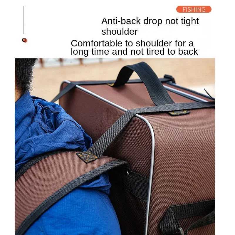 Multifunctional Fishing Backpack Double-layer Fish Protection Bag Hard-shell Chair Bag Fishing Gear Fishing Rod Case Z250411